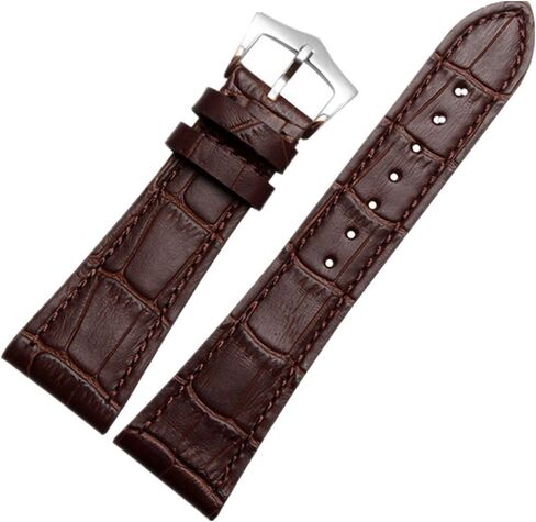 ODETOJOY Genuine Leather Watch Strap 25mm Quick Release Leather Watch Band Brown Silver Steel Buckle Watchbands for Men with Spring Bar and Tool in Saudi Arabia