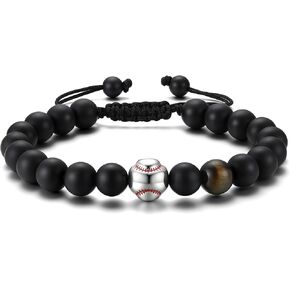 2025 Graduation Gifts for Him: Adjustable Baseball Football Soccer Bead Bracelet with Encourage Quote for Teen Boy - Graduation Gifts for Kindergarten/Middle School/High School/College Grads