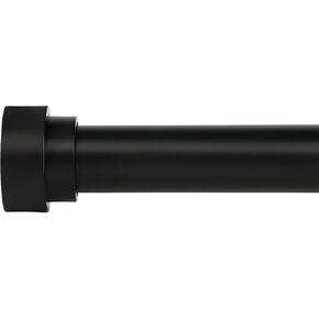 Heavy Duty Curtain Rods for Windows 30 to 90 Inch, 1 Inch Diameter Adjustable Black Curtain Rod Set with Easy Installation and Modern Design (Black,30"-90")