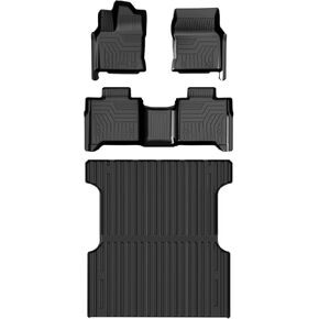 T TGBROS Floor Mats Custom Fit for 2007-2021 Toyota Tundra Accessories All Weather Protection TPE 2 Rows Floor Liners Set Non-Slip Black