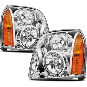 Headlights Assembly for 2007 2008 2009 2010 2011 2012 2013 2014 GMC Yukon/Yukon XL 1500 2500 Halogen Headlamp Factory Style,Driver and Paseenger Side