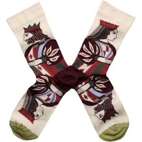 Women's Premium Egyptian Cotton Mid-Calf Socks - Comfortable and Durable - Natural Map Model - Made in France - 1 Pair of Socks - Size 42/44, Natural Map, 42-44