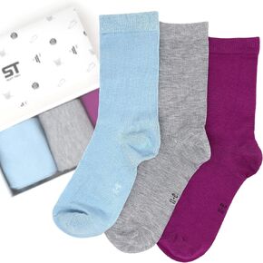 Womens Soft Bamboo Rayon Crew Socks Dress Seamless Toe Thin Socks 3-6 Pairs