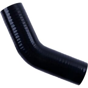 45 Degree Elbow Silicone Coupler Hose 2.5" ID (63mm), Leg Length 4"(102mm) 4-Ply Reinforced Bend for Turbo Intercooler Intake Piping - 5.4mm Wall Thickness, Matte Black