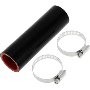 X AUTOHAUX 1 Set Straight Coupler Silicone Hose 30mm/1.18" ID 127mm/5" Length 0° Car Silicone Hose Coolant Hose with Clamps 3-Ply 4mm Thick Air Intake/Turbo/Intercooler Piping Tube Black Red