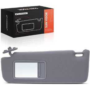 A -premium اليسار جانب السائق Sun Sun مع Mirror - متوافق مع Toyota Camry 2012 2013 2014 2015 2017 ، بدون فتحة سقف ، بدون ضوء ، مع امتداد Sliding Sun Visor ، رمادي