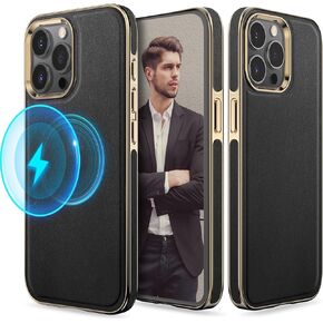 حافظة LOHASIC لهاتف iPhone 16 Pro Max، جلد كلاسيكي فاخر مغناطيسي قوي متوافق مع حافظات MagSafe الواقية لهاتف iPhone 16 Pro Max 2024، بني داكن