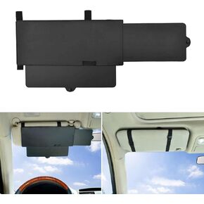 Gunhunt 1 PC Retractive Automotive Sunshade Anti-Glare Lotor Extender ، قسمة شمس السيارة القابلة للتعديل ، تحمي من وهج الشمس ، أعمى الثلج وأشعة الأشعة فوق البنفسجية (أسود)