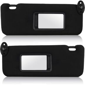 Left & Right Sun Visor for Toyota Scion TC 2005-2010, Driver & Passenger Side Black SunVisor Replacement 74320-21210-B2, Stretchable Design