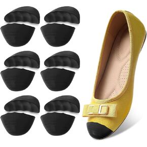 Shoe Filler for Loose Shoe, 12 Pcs Toe Inserts for Shoes Too Big, Toe Plug to Make Shoes Smaller, Shoes Too Big Filler Inserts for Women and Men (Black)
