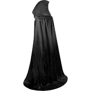 TOONRAIN Full Length Cape Hooded Satin Cloak Halloween Cosplay Costume for Unisex Adult Christmas Fancy Party Cloak