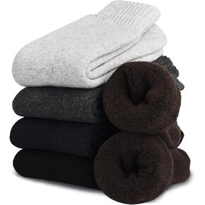 جوارب Vojopi Wool Mens سميكة 5 أزواج الجوارب الشتوية الدافئة الحرارية للرجال جوارب التمهيد الناعمة الناعمة للبارد للطقس البارد