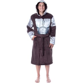 INTIMO Star Wars Adult The Mandalorian Costume Fleece Robe Bathrobe For Men Women