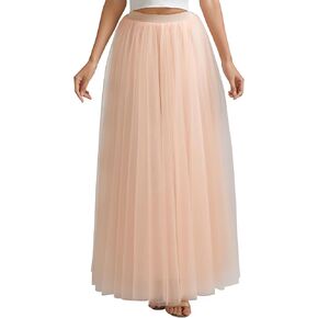 A line Tulle Skirt Long Maxi for Party Prom