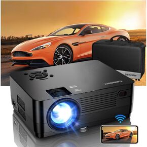 5G WiFi Bluetooth Native 1080P Projector[Projector Screen Included], CEBORY15000LM Full HD Movie Projector, 300" Display Support 4k Home Theater,Compatible with iOS/Android/XBox/PS4/TV Stick/HDMI