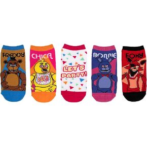 Five Nights at Freddy's Lowcut Socks (5 Pair) - Characters Pack - Fits Ladies Shoe Size 4-10