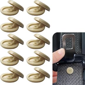 توقف زر حزام مقعد 10 PCS ، ومجموعات سدادة من البلاستيك على حزام الأمان ، ومنع زر حزام الأمان مشبك مشبك الانزلاق لأسفل ، وملحقات عالمية لشاحنات السيارات (رمادية)