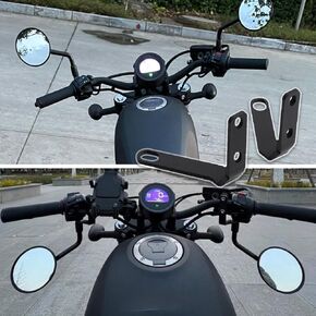 WOOGA Rearview Mirror Upside Down Bracket,Motorcycle Handlebar Rear View Side Mirror Flipped Bracket, Down Adaptor Bracket Expansion Stand fit for Ho&nda Rebel CMX 250/300/500 Accessories 2017-2024