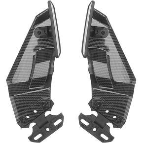 Universal Motorcycle Rear View Mirrors, Fixed Wind Wing Side Rearview Mirror Replacement For Honda/Kawasaki/Yamaham/Suzuki/B-MW/Apriliar/Ducati (Carbon fiber stripes)