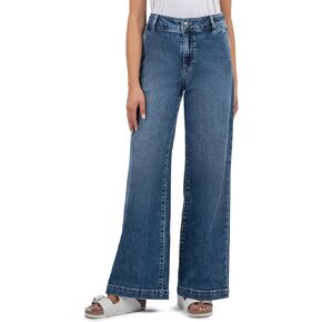 KUT from the Kloth Women's Jean High Rise Wide Leg Slash Front Pockets