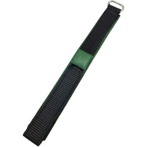 NewLife 20mm Watchband | Long, Adjustable-Length, Dark Green/Black, Nylon Watch Band | Heavy Duty, Hook and Loop, Sport Replacement Wrist Watchstrap for Men and Women
