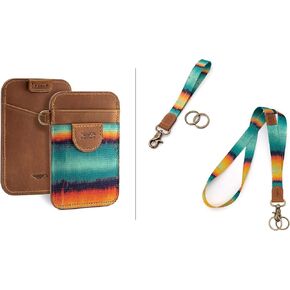 POCKT Slim Card Holder Wallet + Wrist and Neck Lanyard for Keys Bundle for Women | Grunge