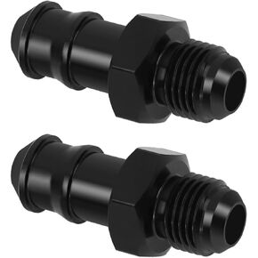 2pcs 6an الذكور يضيء إلى 1/2 '' خرطوم بارب محول مستقيم محول خط الوقود أنبوب الأنبوب الأسود ، لتطبيقات السيارات