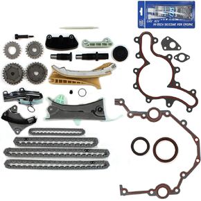 CNS Timing Chain Kit, Cover Gasket Set, Front Oil Seal Compatible with 97-11 Ford/Mercury 4.0L (4015cc/245cid) SOHC V6 12V, VIN Code"E, K, N" (8th Digit of VIN)