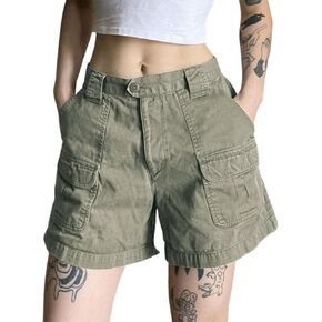 Womens High Waisted Cargo Denim Shorts Loose Fit A Line Jean Shorts for Teen Girls with Pockets
