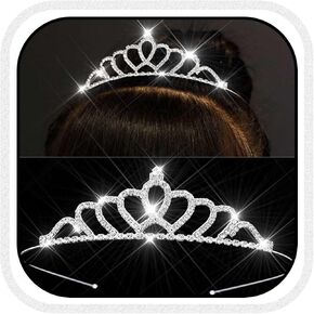 Yean Silver Small Tiara Little Girls Tiaras Princess Crown for Women