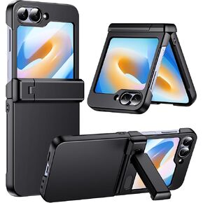Temdan for Samsung Galaxy Z Flip 6 Case with [Built-in Front Screen Protector] [Kickstand][Hinge Protection][Hard PC] Ultra-Thin Shockproof Protective Phone Case for Galaxy Z Flip 6 -Green