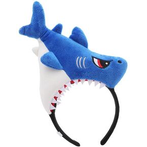 Plush Animal Ears Headband Horns Headband, Halloween Christmas Festival Theme Party Animal Cosplay Blue for 15 Years and Older