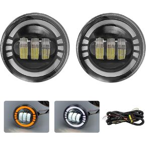 LED و DRL Fog Lights تناسب 2005-2011 Toyota Tacoma/ 2007-2013 Tundra/ 2004-2006 Solara/ 2008-2015 Sequoia ، 1 زوج من مصابيح الضباب الأمامية لقيادة الوفير مع DRL و AMBER TELD LIGHT