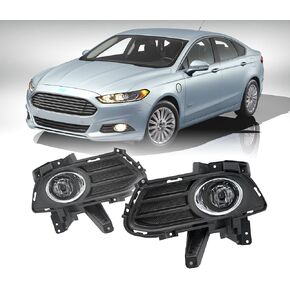 Fog Lights Assembly Factory Style For Ford Fusion 2013 2014 2015 2016 | Driving Fog Lights Lamps Clear Lens Halogen Bulbs/Wiring Harness Kit | FO1038136 4F9Z15200AA