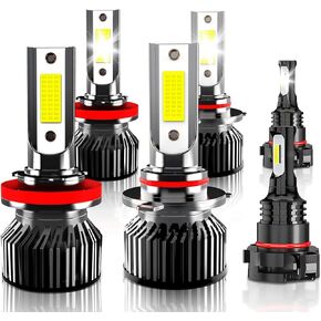 Compatible for 2003 2004 2005 2006 Chevy Silverado 1500 Lights 2500HD 3500, Combo High Beam Low Beam Fog Lights Kit, Pack of 6