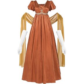 NSPSTT Regency Dresses for Women Plus Size Victorian Ball Gown 1800s Daphne Costume