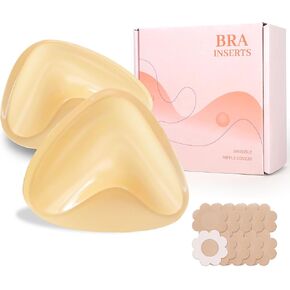 Moulyan Push up Sticky Bra Pads Inserts,Double Sided Sticky Bra Inserts,Swimsuit Sticky Bra Inserts,Instant Adhesive Bra