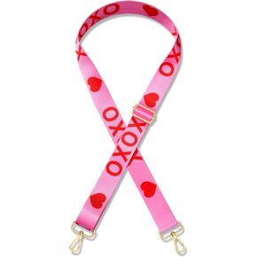 حزام يوم عيد الحب استبدال حزام Red Pink Heart xoxo حزام محادثة قلب محفظة Crossbody حزام عيد الحب هدايا (النمط F) in Kuwait