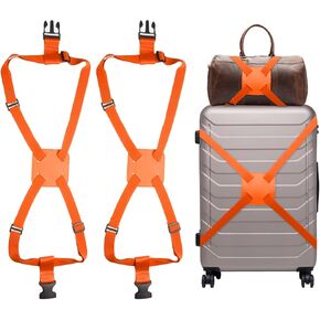 uxcell 2 Pcs Luggage Straps Bungees Adjustable Luggage Strap Buckle Carry Bag Elastic Suitcase Strap Belt Airport Travel Accessories for Travel Baggage Handbag Add Bag, Yellow