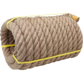 Jute Rope 1/2 Inch x 100Ft,Natural Hemp Rope,Thick Rope,Swing Rope,Heavy Duty Rope Available as Tug of War Rope,Nautical Rope,Craft Rope,Lasso Rope and Rope for Hammock,etc.