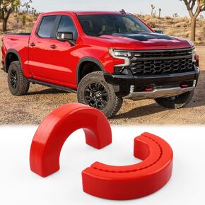 2PCS Front Tow Hook Covers Hitch Cover Fit for Chevy Silverado 1500 2007-2024, Customized Car Tow Hooks Protector Cover for 2007-2024 Chevrolet Silverado 1500 Accessories (Red)
