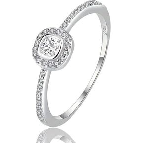 925 Silver Square Cut Rings for Women Cubic Zirconia Ring Rings for Women Sterling Silver Rings Band Band Rings Gift Ring Sterling Silver Rings Size 6-10