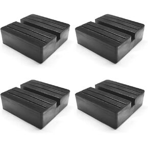 4 PCS Jack Rubber Pad, Square Floor Jack Pad Adapter Vehicle Repair Tool Universal for Car Lift, Anti-Slip Slotted Frame Heavy Duty Rubber Frame Rail Protector, Car Accessories