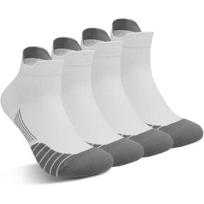 Mens Ankle Socks Cushioned Breathable Athletic Socks with Arch Compression for Men & Women 2 Pairs