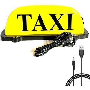 USB قابلة لإعادة الشحن سيارة تاكسي علامة تاكسي أعلى ضوء القبة الصفراء ضوء القبة مع قاعدة تاكسي قاعدة تاكسي فاتحة مضاد الماء مفتاح أحمر