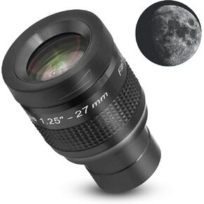 Astromania 1.25" 27mm Premium Flat Field Eyepiece - a Flat Image Field and Crystal-Clear Images