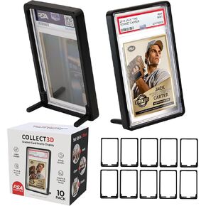 Graded Trading Card Frame Display with Hinged Stand | 10 Pack (Black) | Fits PSA Slab Case | Secure Fit Protection | Easy Storage | Display & Protect Your Cards | Stand Included in Saudi Arabia