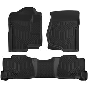 TPE All-Weather Floor Liners Mats Cargo Liners Compatible with 2019-2024 Chevy Silverado GMC Sierra 1500 2500HD 3500HD Crew Cab (Fits 2019 1500 New Body Style), 1st and 2nd Row