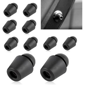 10 PCS Car Hood Trunk Rubber Shock Absorber, 0.55" X 0.74" Door Bumper Protection Absorber, Noise Reduction Rubber Pad OEM #8219128010 Replacement for Most Cars (Black)