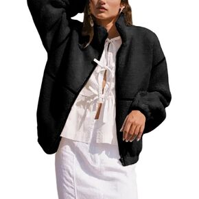 Yeokou Womens Sherpa Fleece Jackets Stand Collar Zip Up Fall Winter Casual 2025 Fuzzy Coats with Pockets